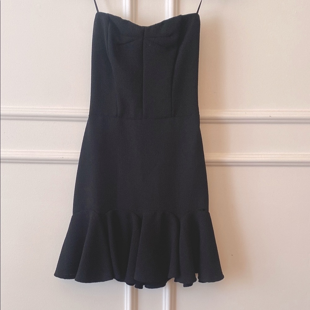 Zara Black Ruffled Bustier Sheath Dress
